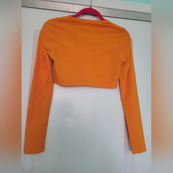 Orange Long Sleeve Crop - Picture 5 of 6